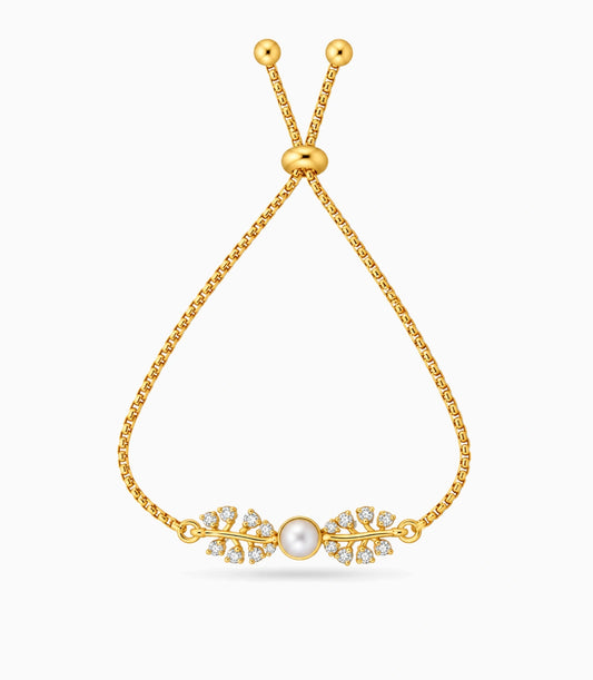 Gold Plated Pearl Radiance Pearl Bolo Bracelet