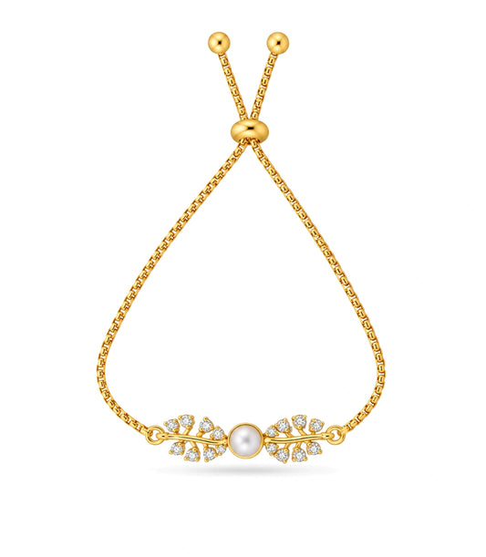 Gold Plated Pearl Radiance Pearl Bolo Bracelet