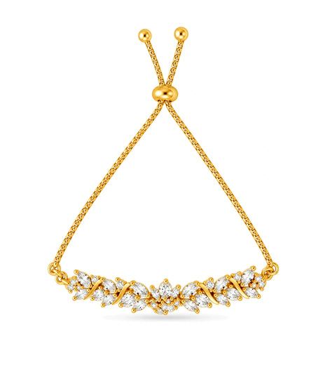 Gold Plated Crystal AD Bolo Bracelet