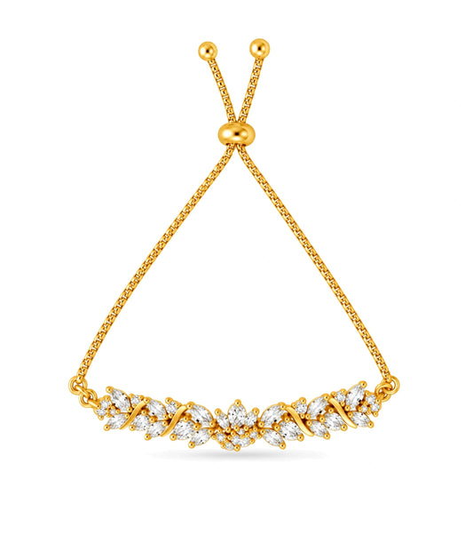 Gold Plated Crystal AD Bolo Bracelet