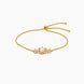 Gold Plated Pearl Floral Bolo Bracelet