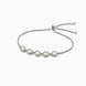 Rhodium Plated Oval Pearl Bolo Bracelet