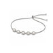 Rhodium Plated Oval Pearl Bolo Bracelet