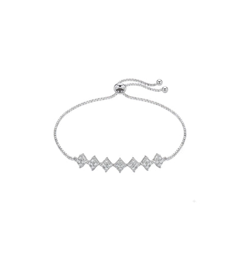 Rhodium Plated Elegant Bolo Bracelet