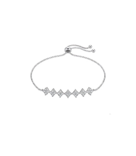 Rhodium Plated Elegant Bolo Bracelet