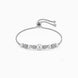 Rhodium Plated Pearl-Floral Cluster Bolo Bracelet
