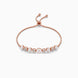 Rose Gold Plated Pearl-Floral Cluster Bolo Bracelet