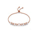 Rose Gold Plated Pearl-Floral Cluster Bolo Bracelet