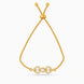 Gold Plated Pearl Dual Heart AD Bolo Bracelet