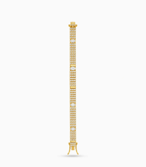 Gold Plated Glimmer AD Flexible Bracelet