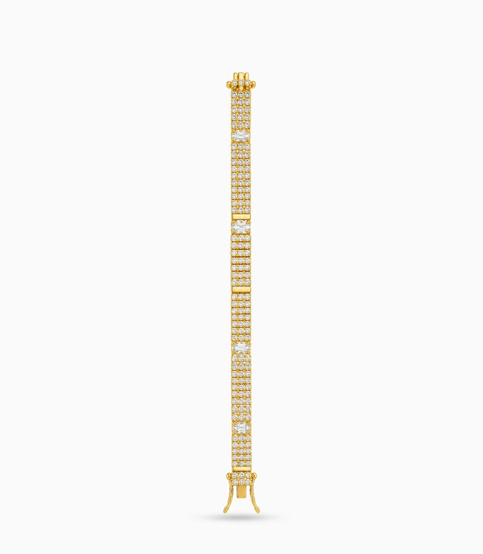 Gold Plated Glimmer AD Flexible Bracelet