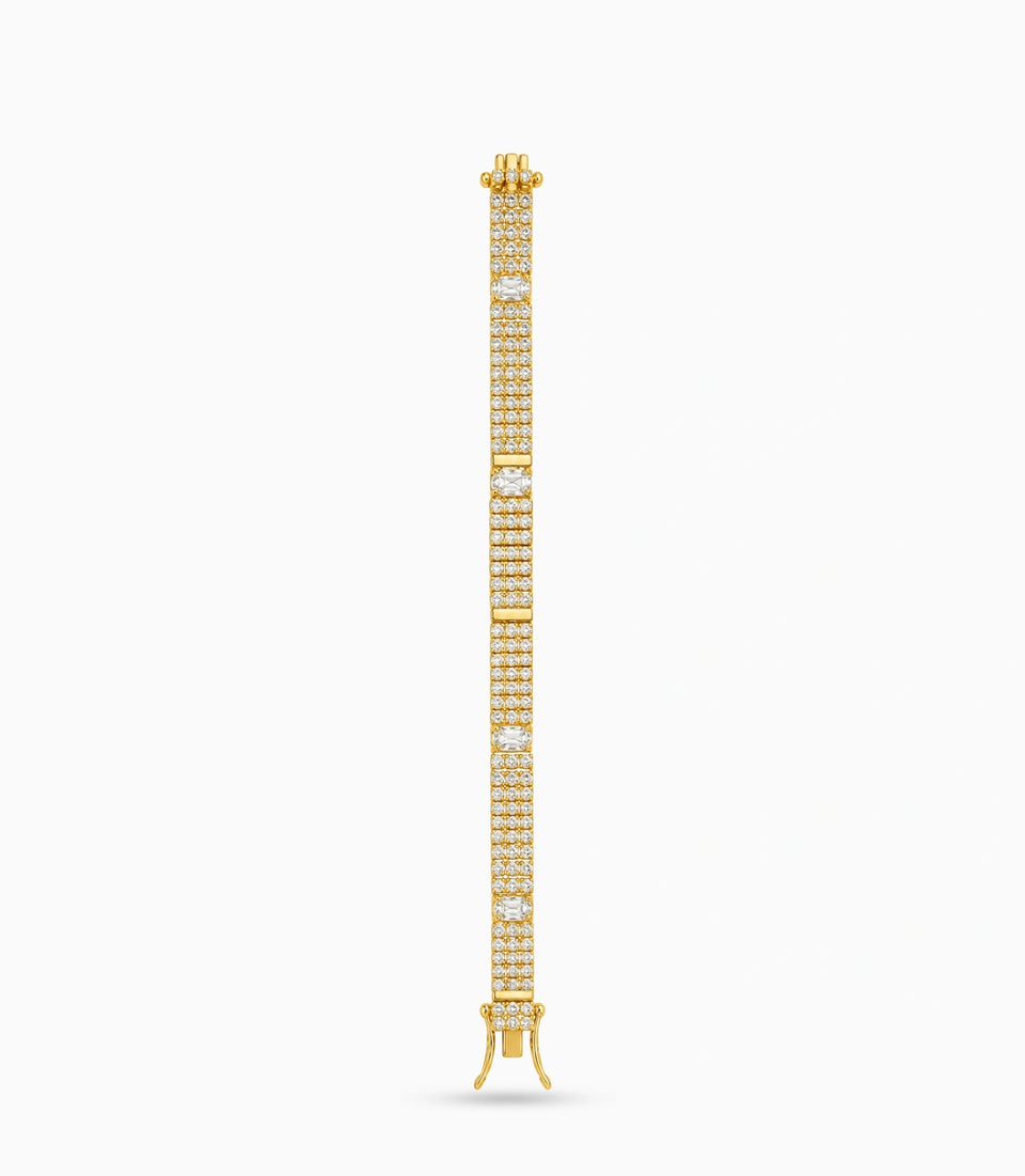 Gold Plated Glimmer AD Flexible Bracelet