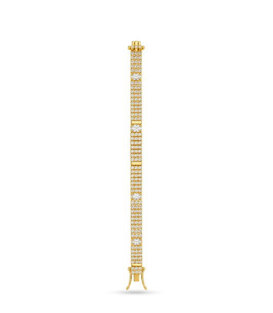 Gold Plated Glimmer AD Flexible Bracelet