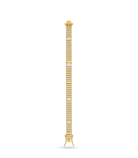 Gold Plated Glimmer AD Flexible Bracelet