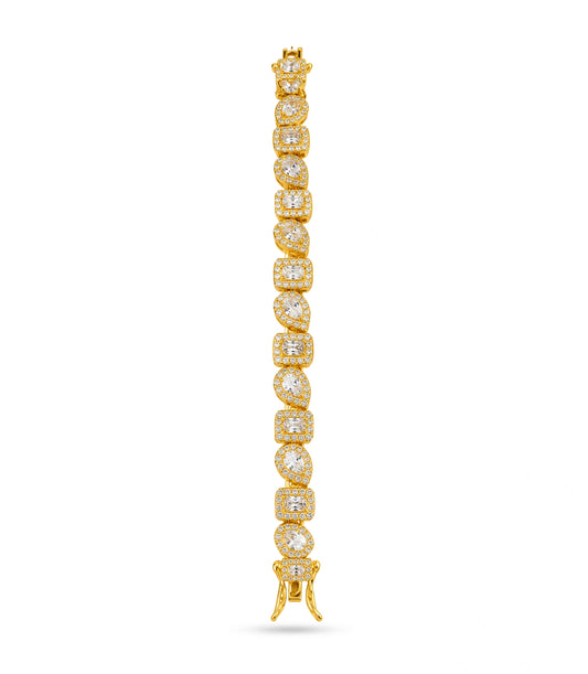 Gold Plated Dreamy AD Flexible Bracelet