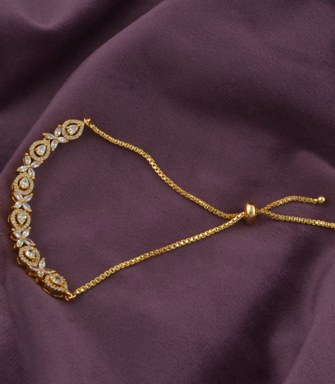 Gold Plated Lovely AD Bolo Bracelet