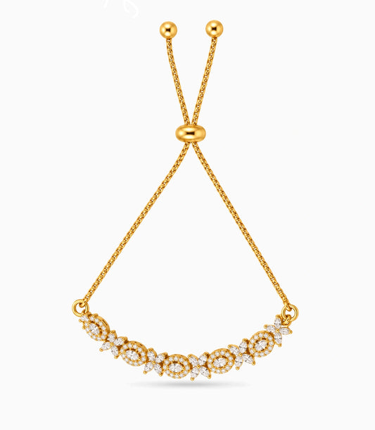 Gold Plated Lovely AD Bolo Bracelet