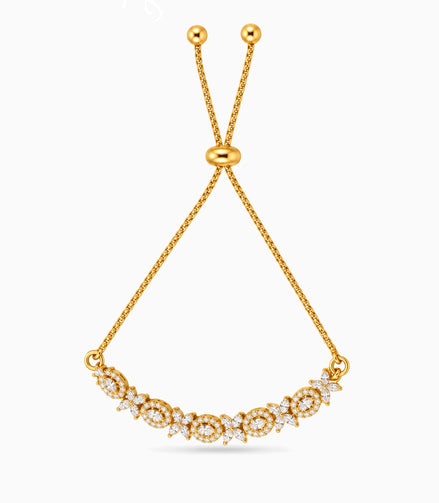 Gold Plated Lovely AD Bolo Bracelet