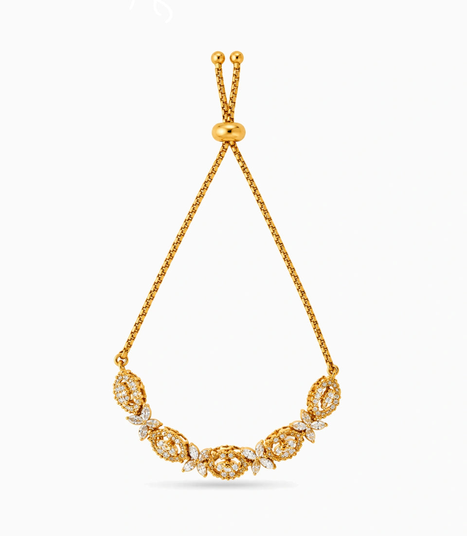 Gold Plated Charming AD Bolo Bracelet