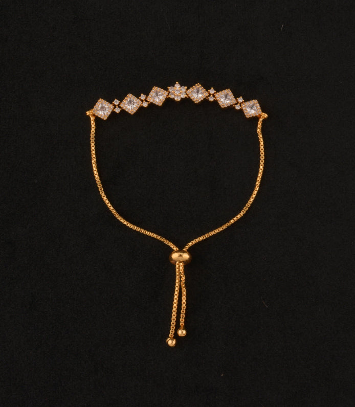 Gold Plated Feminine AD Bolo Bracelet