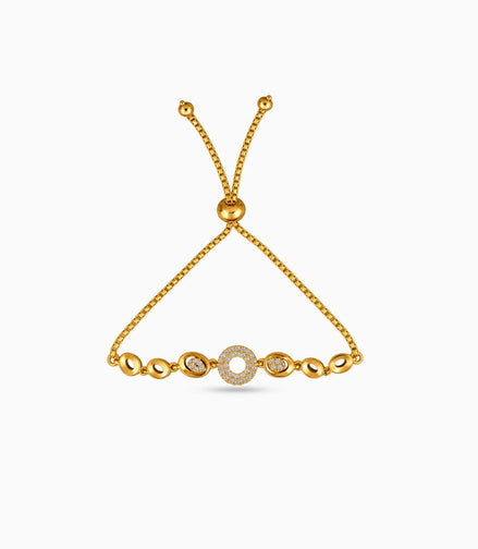 Gold Plated Contemporary AD Bolo Bracelet