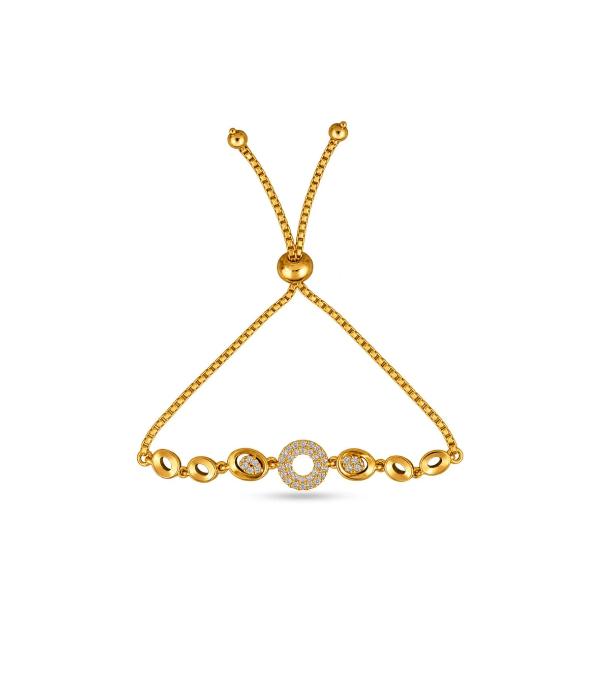 Gold Plated Contemporary AD Bolo Bracelet