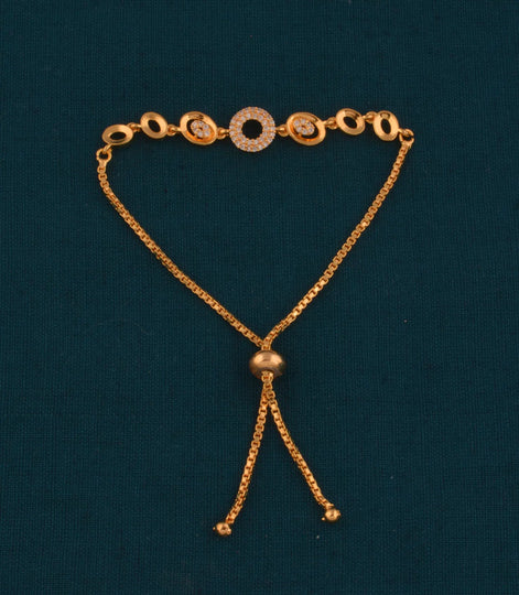 Gold Plated Contemporary AD Bolo Bracelet