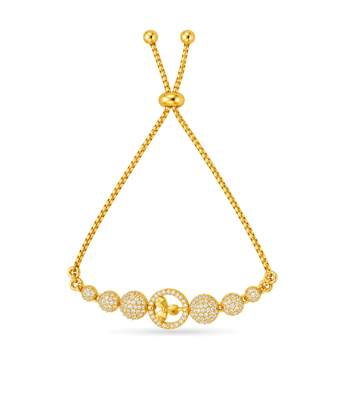 Gold Plated Adorn AD Bolo Bracelet