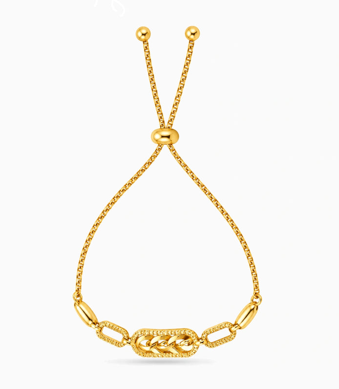 Gold Plated Regal AD Bolo Bracelet