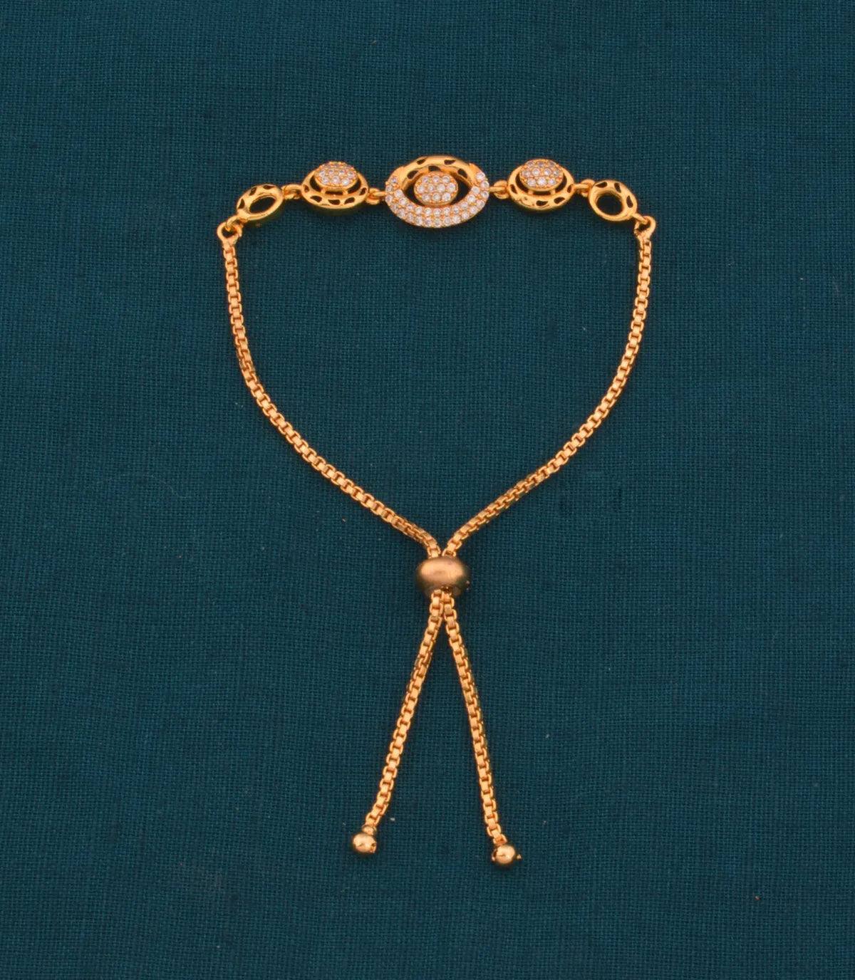 Gold Plated Dainty AD Bolo Bracelet