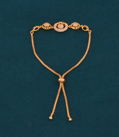 Gold Plated Dainty AD Bolo Bracelet