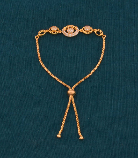 Gold Plated Dainty AD Bolo Bracelet