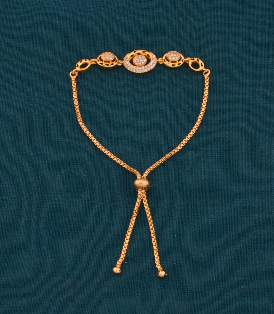 Gold Plated Dainty AD Bolo Bracelet