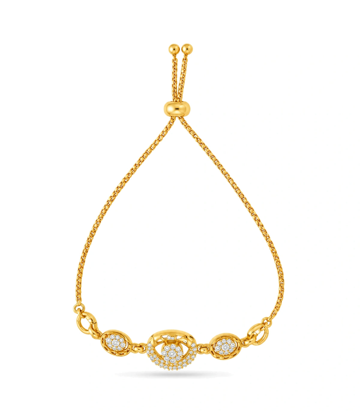 Gold Plated Dainty AD Bolo Bracelet