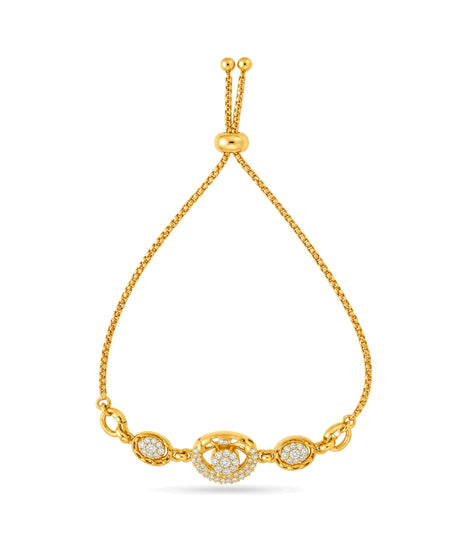 Gold Plated Dainty AD Bolo Bracelet