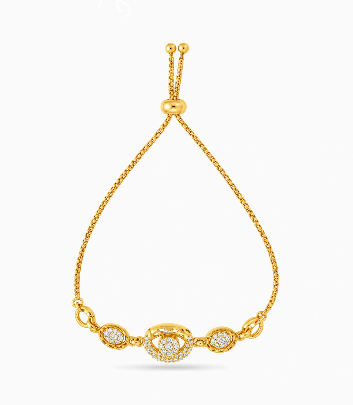 Gold Plated Dainty AD Bolo Bracelet