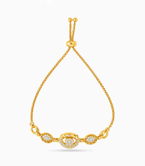Gold Plated Dainty AD Bolo Bracelet