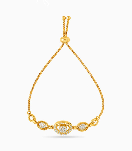 Gold Plated Dainty AD Bolo Bracelet