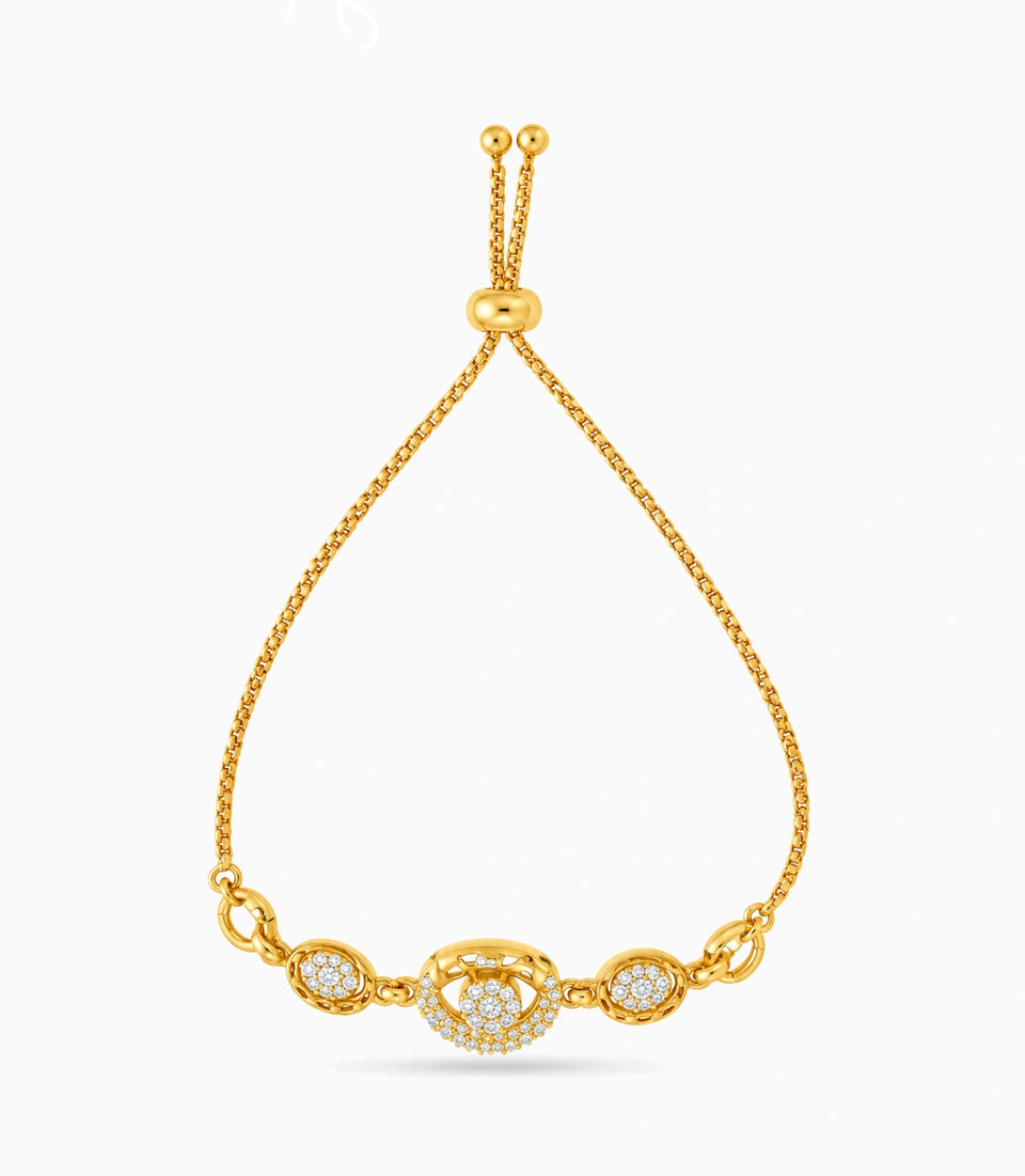Gold Plated Dainty AD Bolo Bracelet