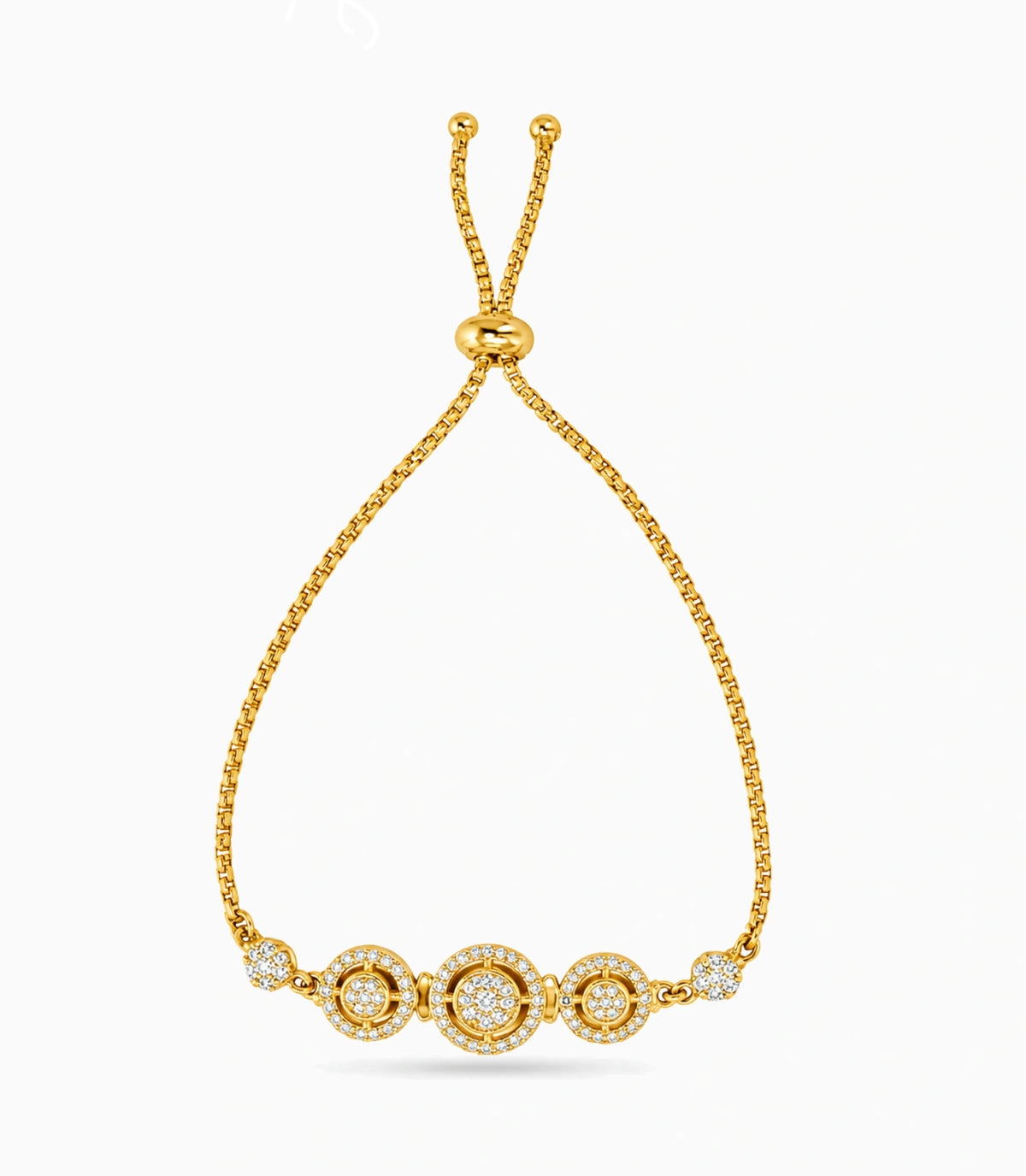Gold Plated Delicate AD Bolo Bracelet