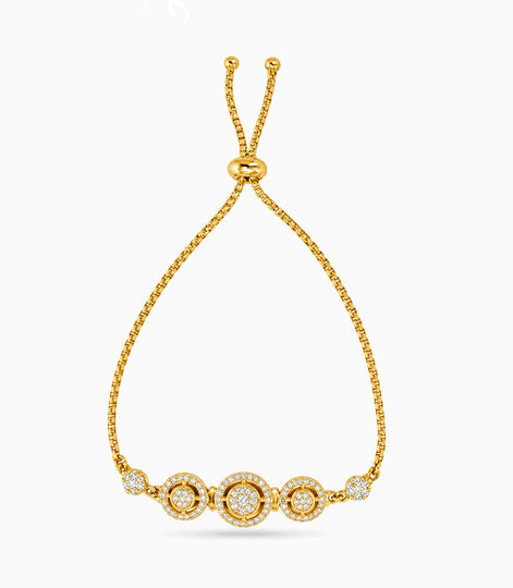 Gold Plated Delicate AD Bolo Bracelet