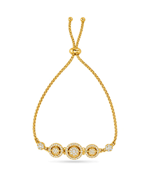 Gold Plated Delicate AD Bolo Bracelet