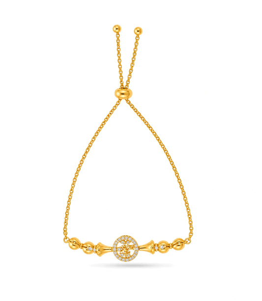 Gold Plated Luxe AD Bolo Bracelet