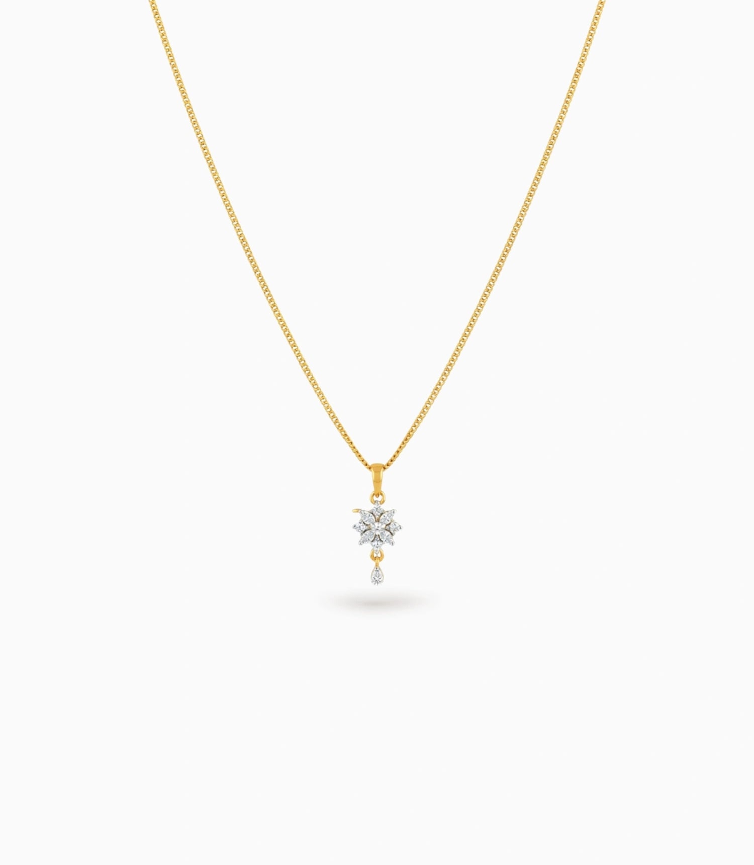 Gold Plated Office Wear CZ Chain & Pendant
