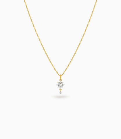 Gold Plated Office Wear CZ Chain & Pendant