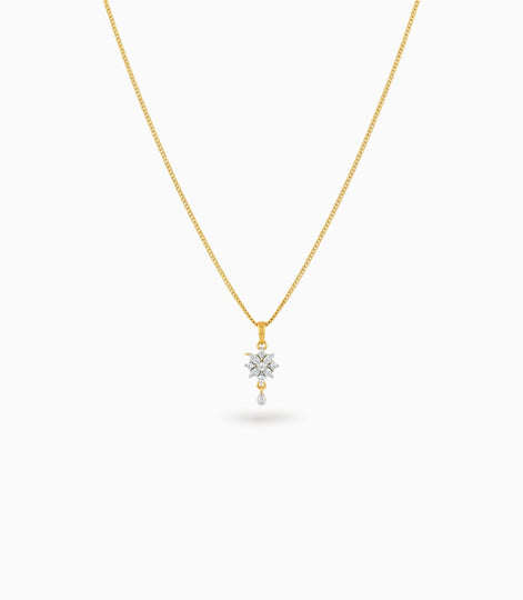 Gold Plated Office Wear CZ Chain & Pendant