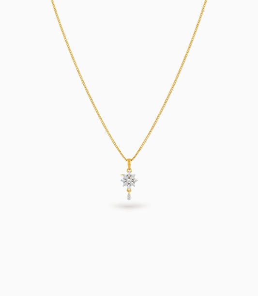 Gold Plated Office Wear CZ Chain & Pendant