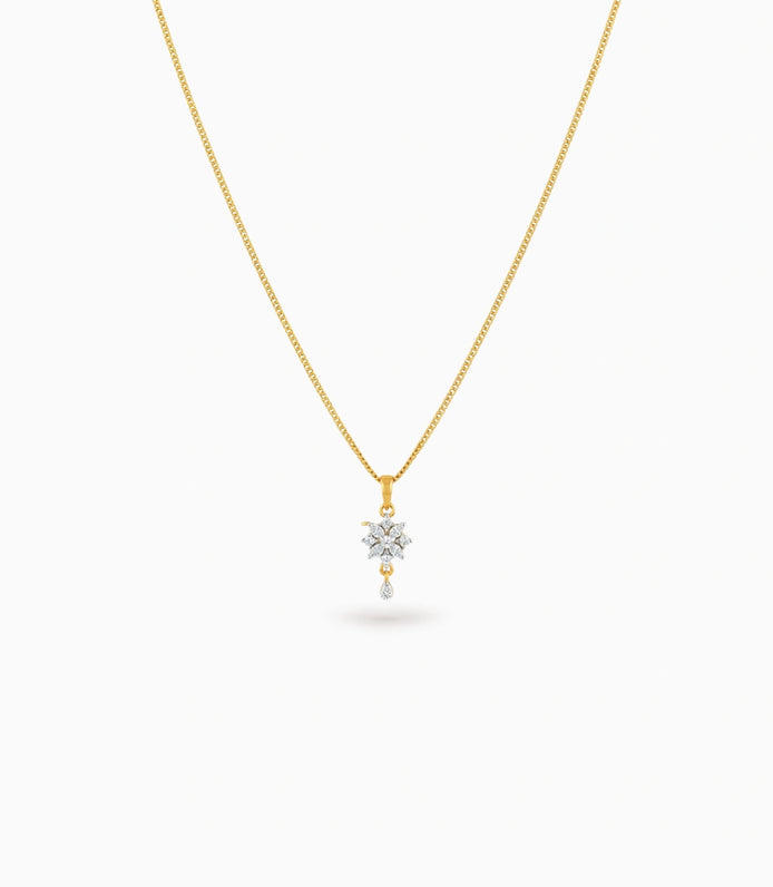 Gold Plated Office Wear CZ Chain & Pendant