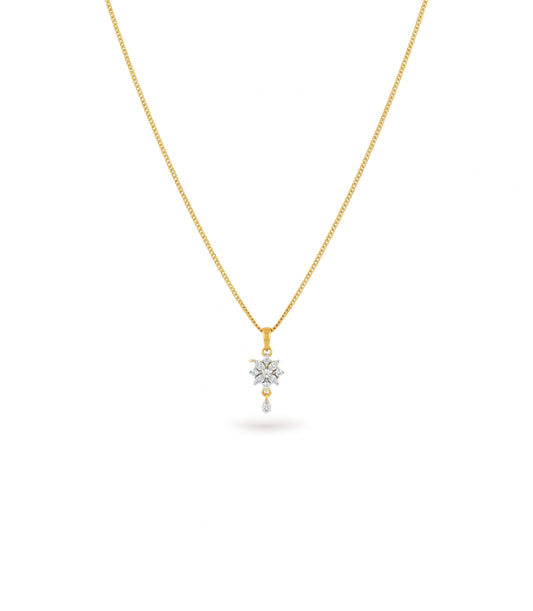Gold Plated Office Wear CZ Chain & Pendant
