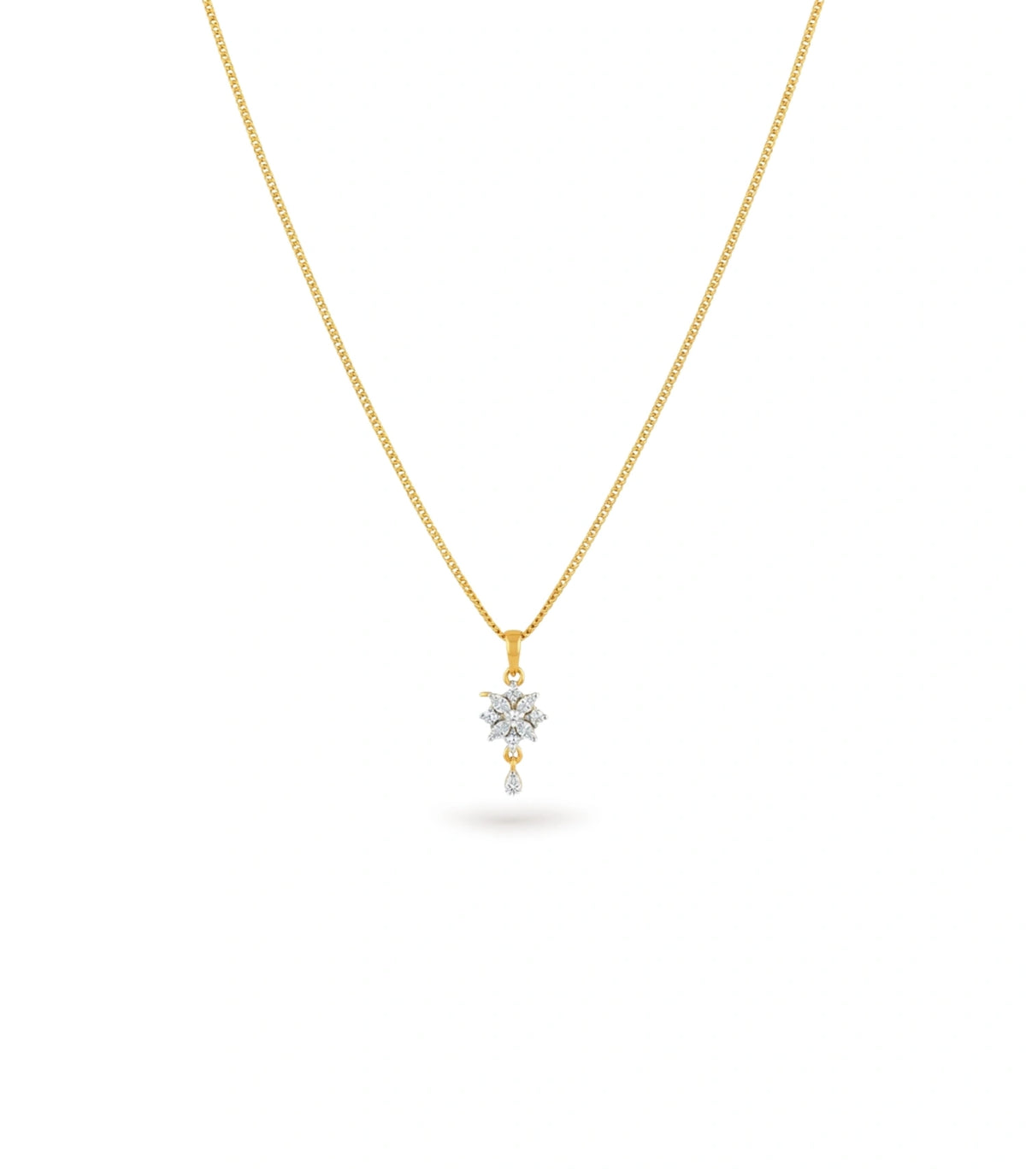 Gold Plated Office Wear CZ Chain & Pendant